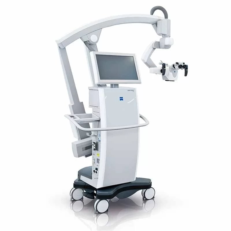 Refurbished surgical microscope on a floor stand
